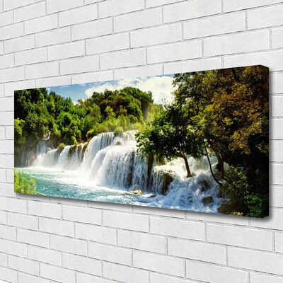 Leinwand-Bilder Wasserfall Bäume Natur