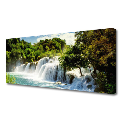 Leinwand-Bilder Wasserfall Bäume Natur