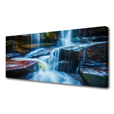 Leinwand-Bilder Wasserfall Felsen Landschaft