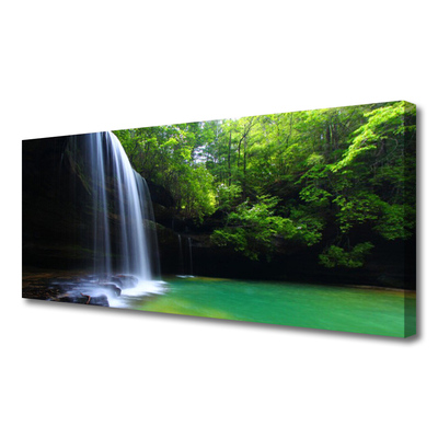 Leinwand-Bilder Wasserfall Wald Natur