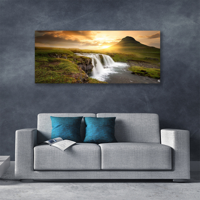 Leinwand-Bilder Gebirge Wasserfall Natur