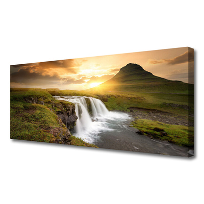 Leinwand-Bilder Gebirge Wasserfall Natur