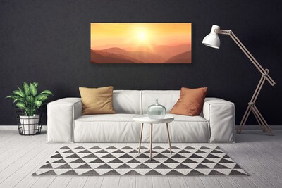Leinwand-Bilder Sonne Gebirge Landschaft