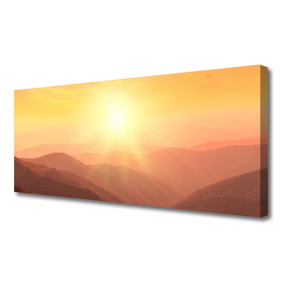 Leinwand-Bilder Sonne Gebirge Landschaft