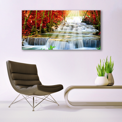 Leinwand-Bilder Wasserfall Wald Natur
