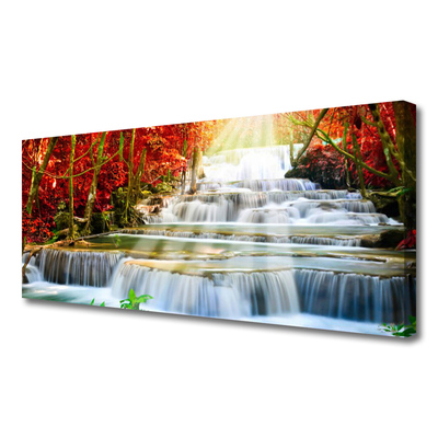 Leinwand-Bilder Wasserfall Wald Natur