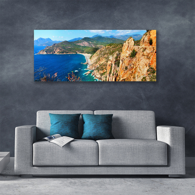 Leinwand-Bilder Meer Gebirge Landschaft