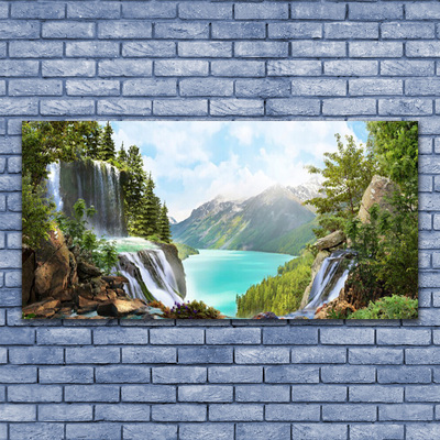 Leinwand-Bilder Gebirge Bucht Wasserfall Natur