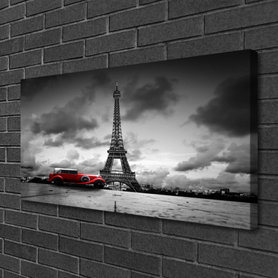Leinwand-Bilder Eiffelturm Auto Architektur