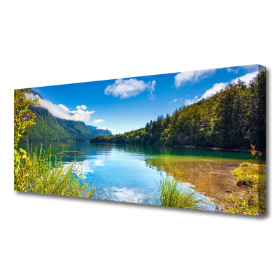 Leinwand-Bilder Gebirge Wald See Natur