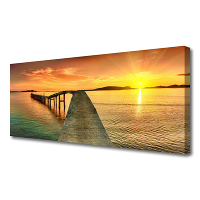 Leinwand-Bilder Sonne Meer Brücke Landschaft