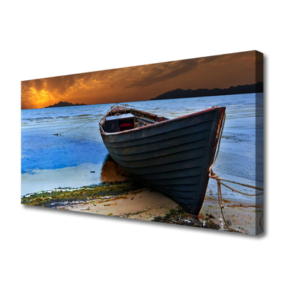 Leinwand-Bilder Strand Boot Meer Landschaft