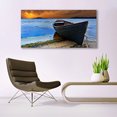 Leinwand-Bilder Strand Boot Meer Landschaft