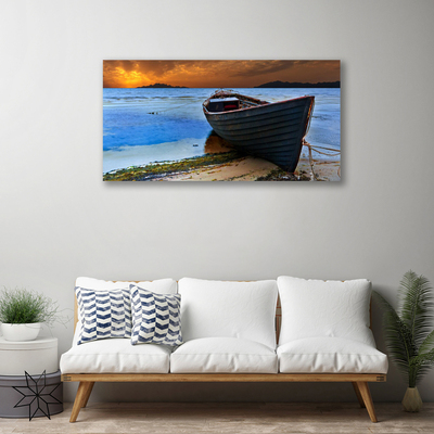 Leinwand-Bilder Strand Boot Meer Landschaft