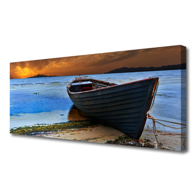 Leinwand-Bilder Strand Boot Meer Landschaft