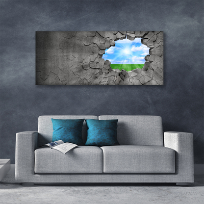 Leinwand-Bilder Loch Gras Himmel Kunst