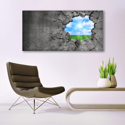 Leinwand-Bilder Loch Gras Himmel Kunst