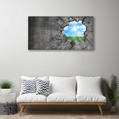 Leinwand-Bilder Loch Gras Himmel Kunst