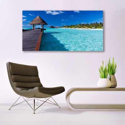 Leinwand-Bilder Brücke Meer Architektur