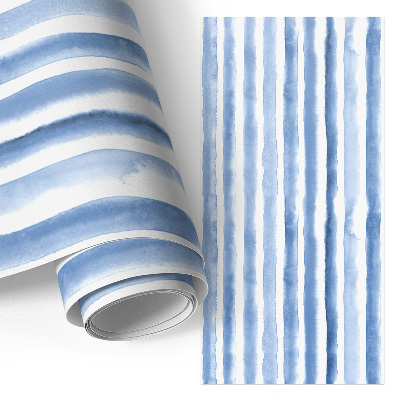 Möbelklebefolie mit blau gestreiftem Muster