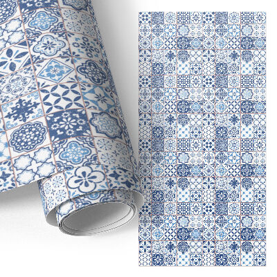 Folie für Möbel in blauem Mosaikdesign