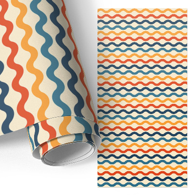 Möbelklebefolie mit bunten Wellen