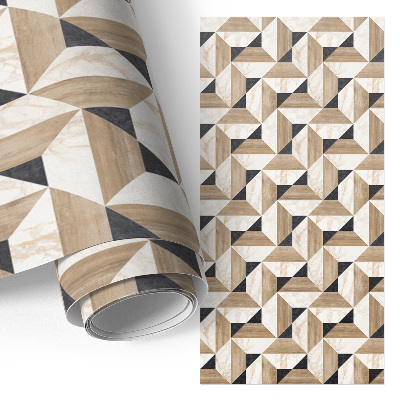 Möbelsticker mit Holz- und Marmormotiv