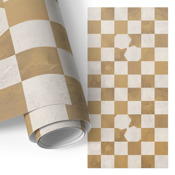 Möbelsticker Senf-schachbrett