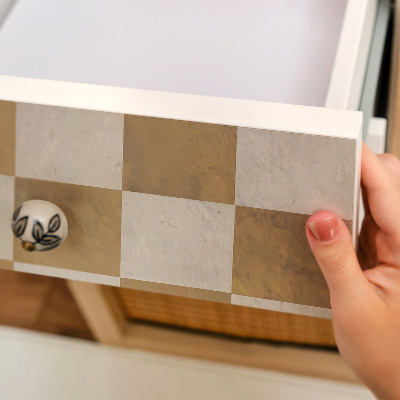 Möbelsticker Senf-schachbrett