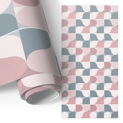 Möbelfolie mit geometrischem Muster in Pastellfarben