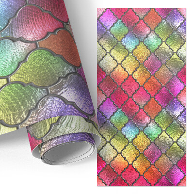 Möbelsticker in regenbogenfarbenem Buntglas-Design
