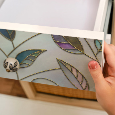 Möbelfolie Buntglasblätter