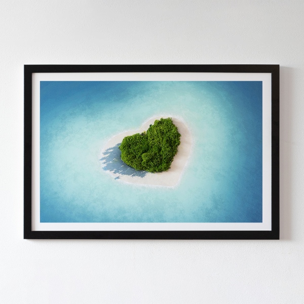 Moosbild Herzförmige Insel