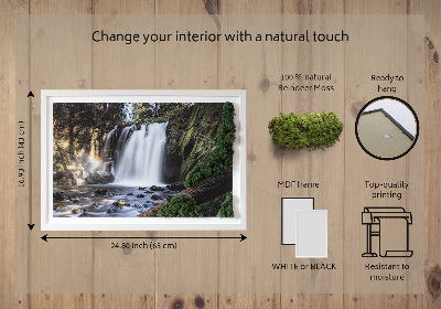Stylegreen moosbild Wasserfall von Bäumen umgeben