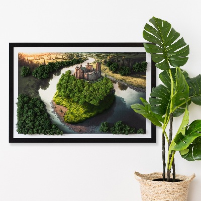 Wand moos bild Schloss auf einem Hügel