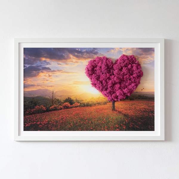 Moosbild wand Herzförmiger baum