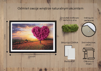 Moosbild wand Herzförmiger baum