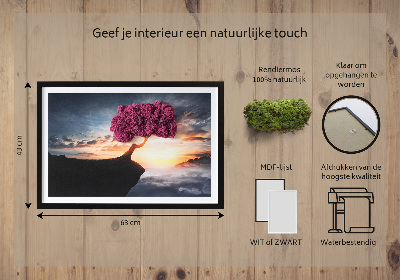 Wand moos bild Ein Baum über dem Abgrund