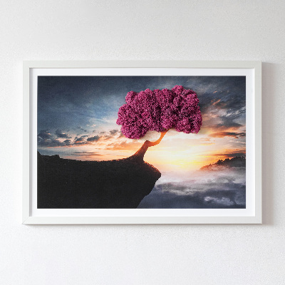 Wand moos bild Ein Baum über dem Abgrund
