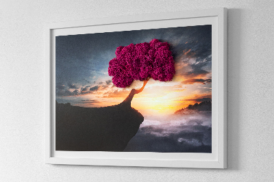 Wand moos bild Ein Baum über dem Abgrund