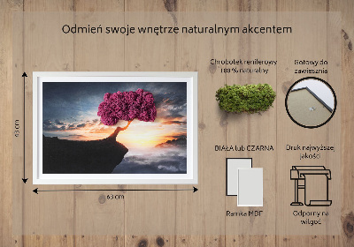 Wand moos bild Ein Baum über dem Abgrund