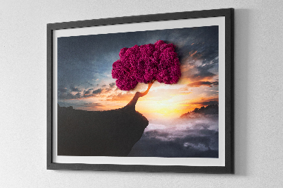 Wand moos bild Ein Baum über dem Abgrund