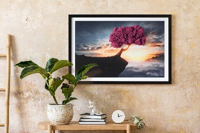 Wand moos bild Ein Baum über dem Abgrund