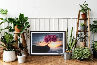 Wand moos bild Ein Baum über dem Abgrund