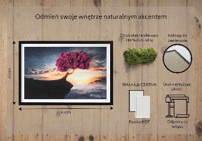 Wand moos bild Ein Baum über dem Abgrund