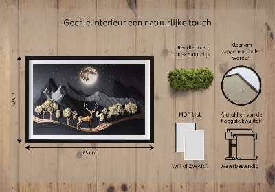 Wand moos bild Hirsch während des Vollmondes