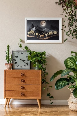 Wand moos bild Hirsch während des Vollmondes