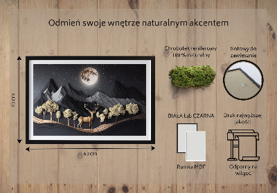 Wand moos bild Hirsch während des Vollmondes