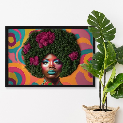 Mooswand bild Frau mit afro