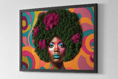 Mooswand bild Frau mit afro